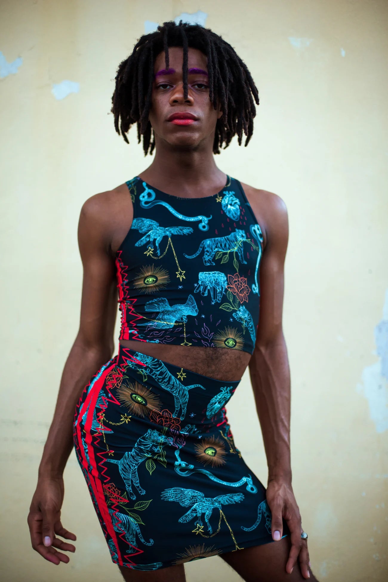 Protectors Print Fitted Skirt