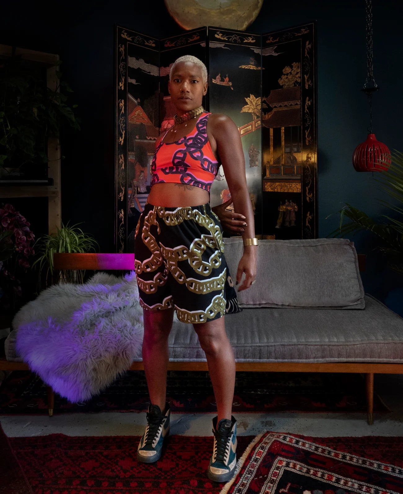 Chain Print Unisex Athletic Shorts
