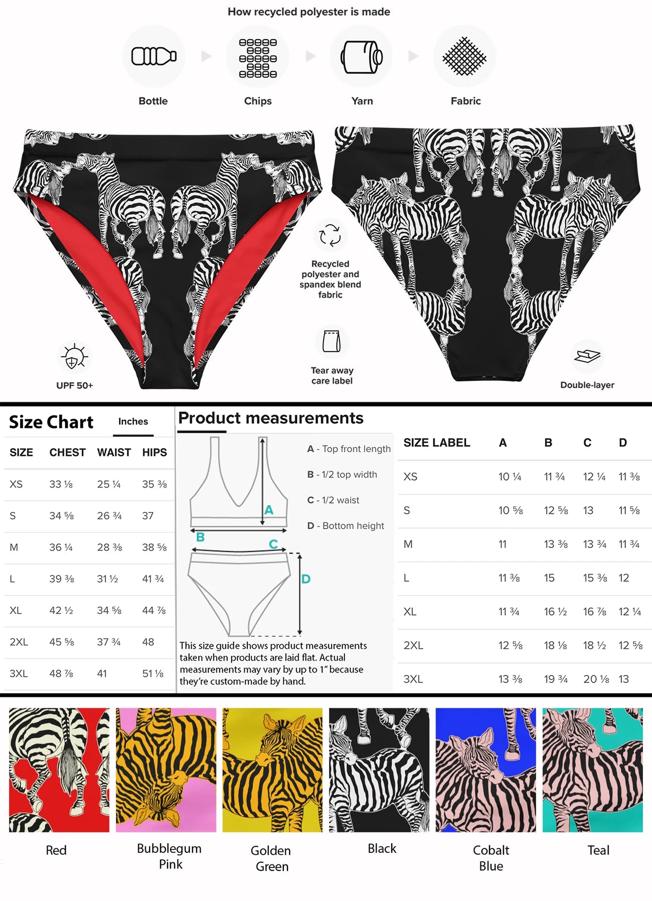 Zebra Clash High Leg Bikini Bottom