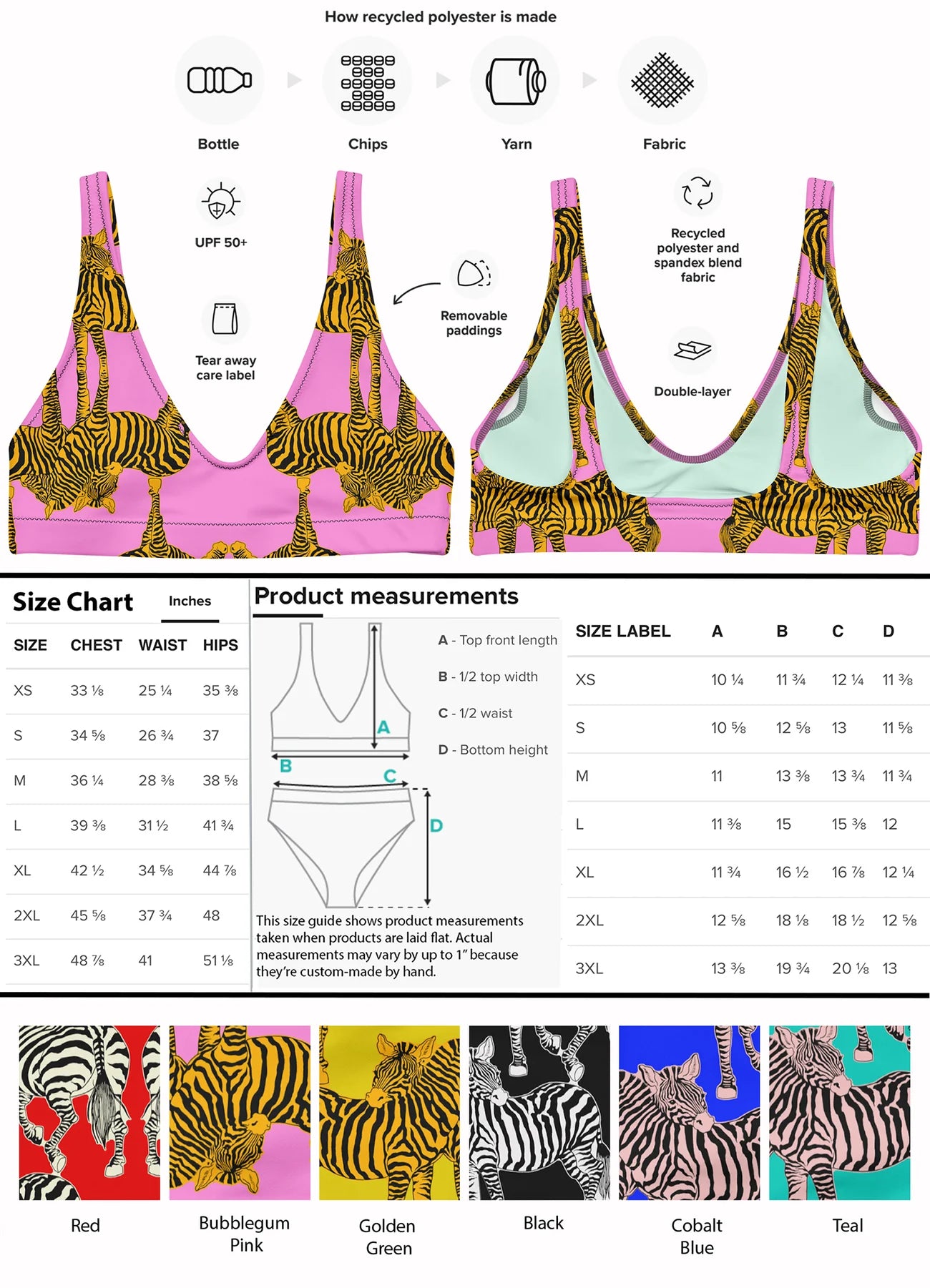 Zebra Clash Bikini Top