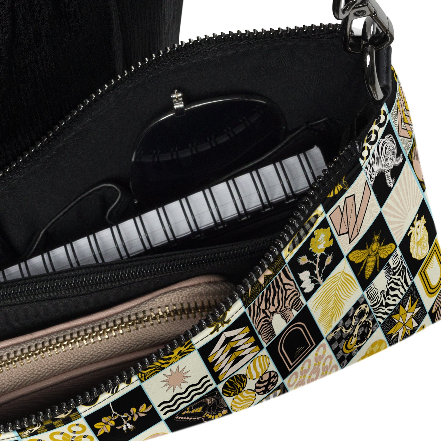 Chessboard Print Crossbody Bag