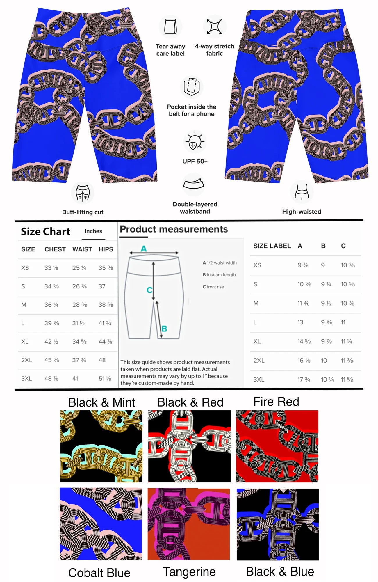 Chain Print Bike Shorts