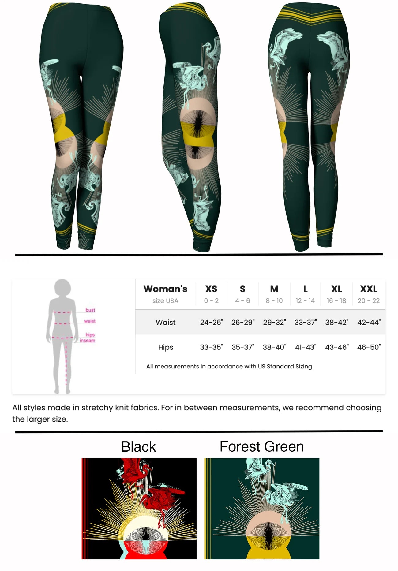 Crane Egret Sunburst Leggings