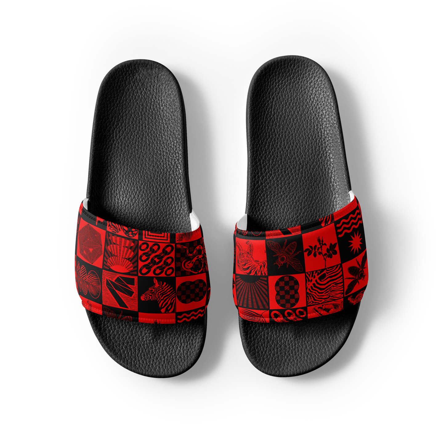 Men's Chessboard Print Slides