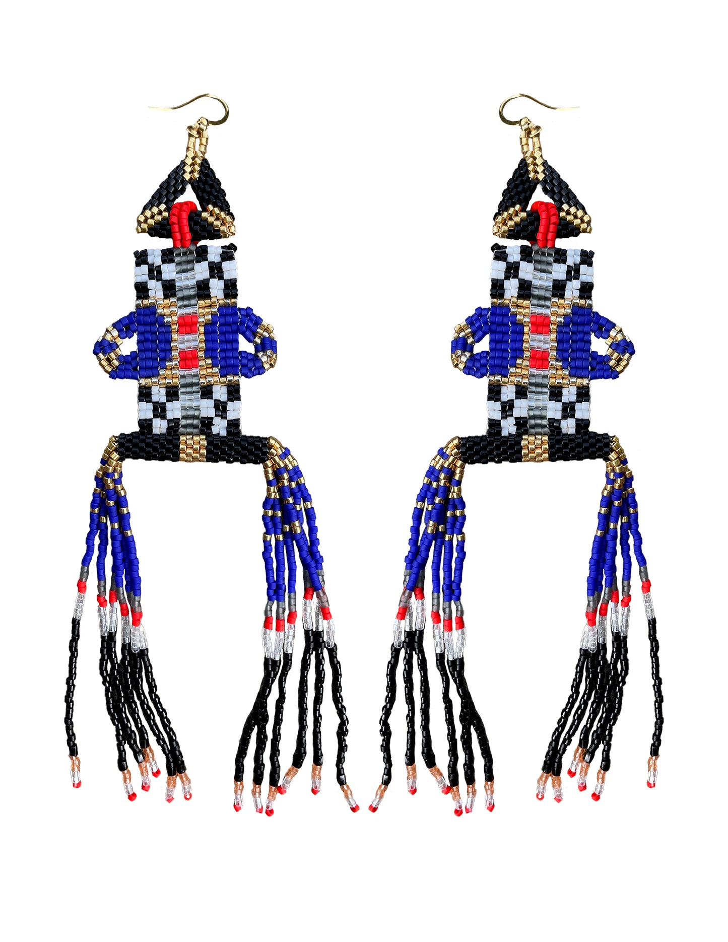 Sun Tapestry Earrings in Blue Velvet
