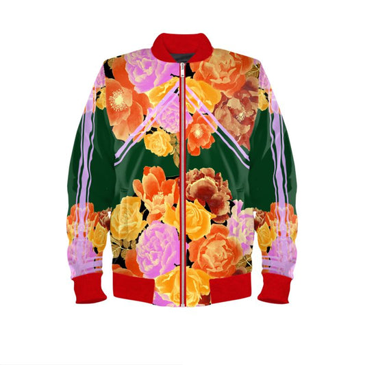 Floral Femme Satin Bomber Jacket