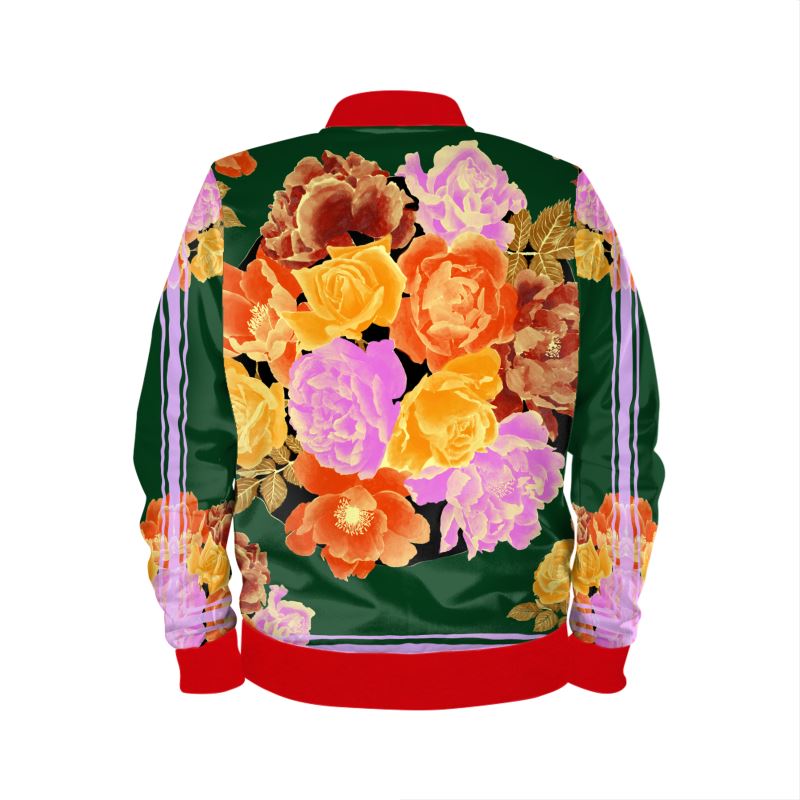 Floral Femme Satin Bomber Jacket