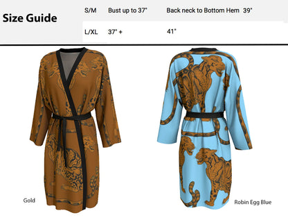 Clouded Leopard Silk Peignoir