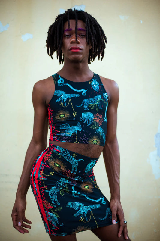 Protectors Print Fitted Skirt