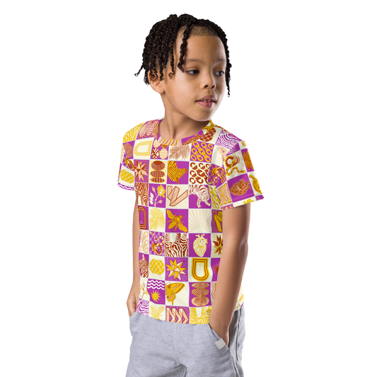 Chessboard Print Kids T-Shirt