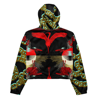 Crane Egret Cropped Femme Windbreaker