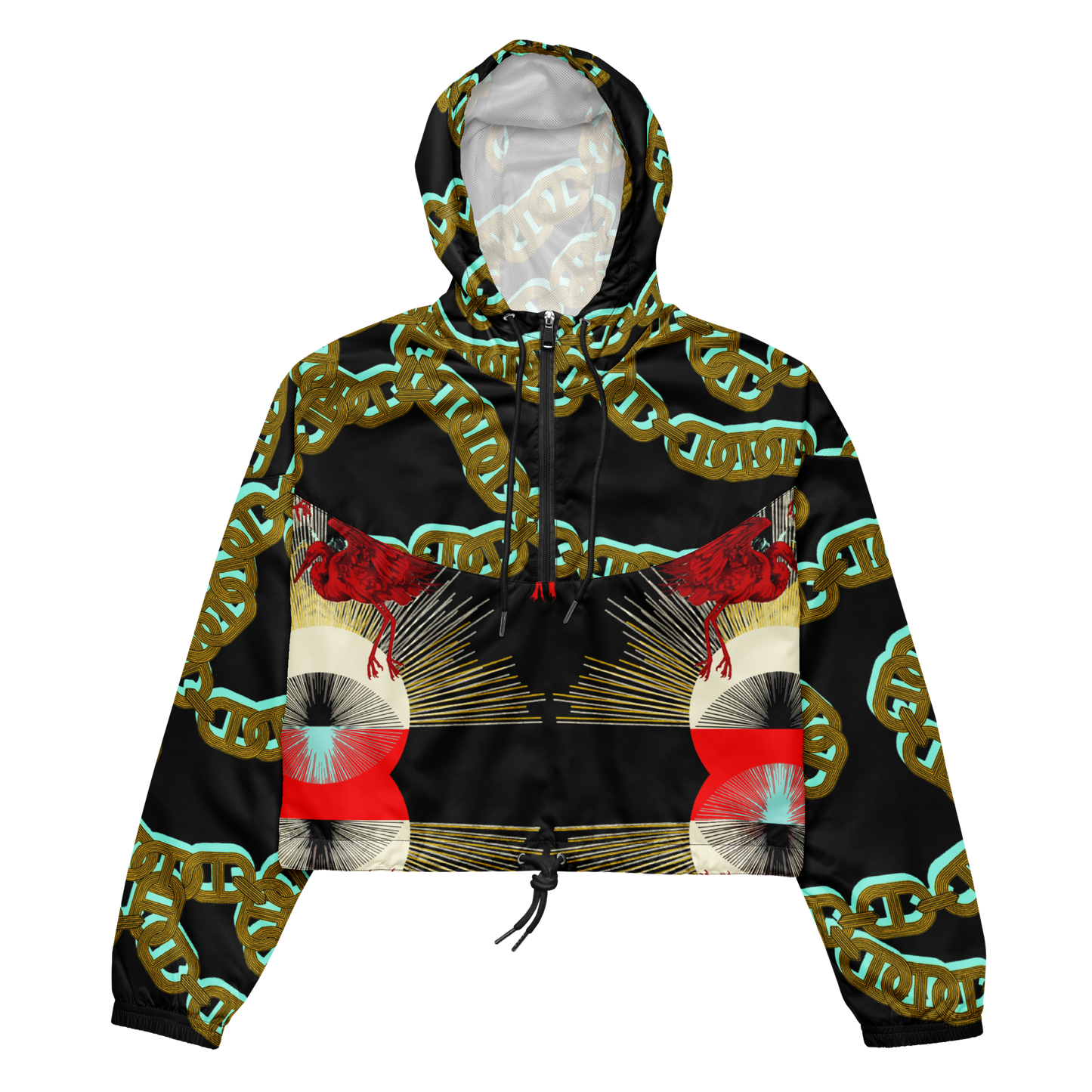 Crane Egret Cropped Femme Windbreaker